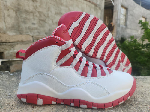Air Jordan 10 White Grey Red | Redline Composition Sneakers