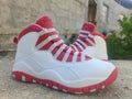 Air Jordan 10 White Grey Red | Redline Composition Sneakers